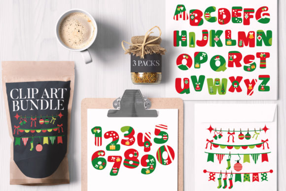 Christmas Alphabet and Numbers Bundle for Crafts