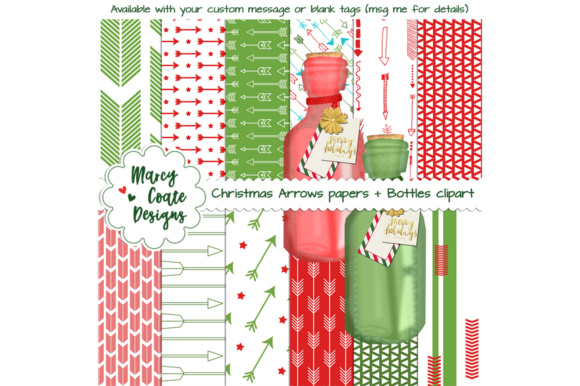 Christmas Arrows Backgrounds Clipart: Festive Patterns for Digital Sellers