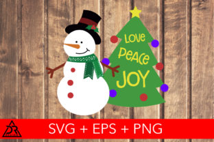 Cute Snowman and Xmas Tree