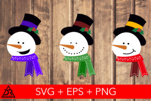 Cute Snowman Heads Illustrations