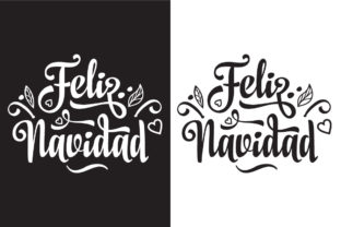 Feliz Navidad. Xmas Card on Spanish Language Illustrations