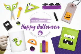 Happy Halloween Set Graphics and Illustrations