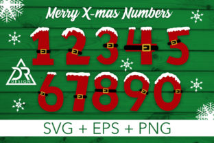 Merry Xmas Numbers Illustrations