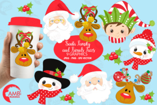 Santa Faces Clipart: Festive Illustrations for Handmade Creators