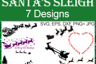 Santa’s Sleigh & Reindeer Graphic Bundle — Illustrations