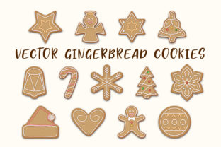 Vector Gingerbread Cookies Set: Festive Illustrations