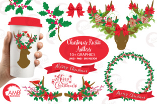 Xmas Antlers Clipart — Festive Illustrations for Digital Sellers