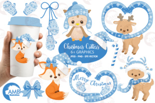 Xmas Crittes Blue Clipart